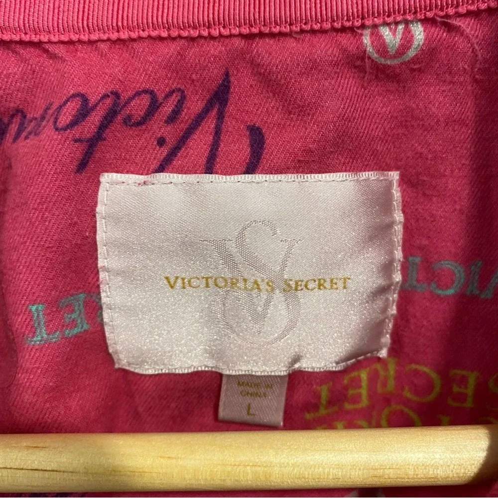 Victoria’s Secret Pink Patterned Button Down Pajama Top L - Picture 3 of 5